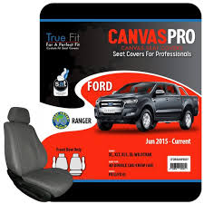 Car Seat Covers Canvas Charcoal Pair
