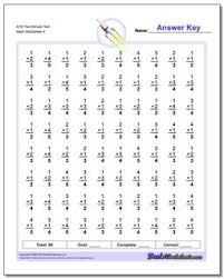 two minute addition worksheets