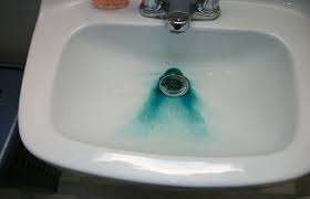 blue green color mean in my sink shower