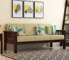 olympia 3 seater wooden sofa