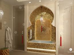 Interior design rendering of moroccan bathroom. Moroccan Bathroom Design Spazio