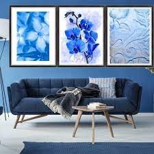 Blue Prints Blue Wall Art Flower Prints