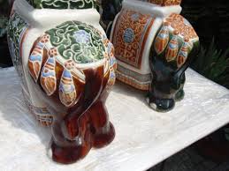 Vintage Ceramic Elephant Flower Beds