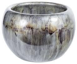 hand blown glass bowl centerpiece gray