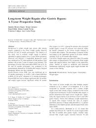 pdf long term weight regain after gastric byp a 5 year prospective study