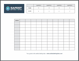 Super Bowl 2020 Squares Template Free Printable Pdf