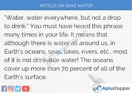 Bring these into your english classes to spice things up a little bit. Article On Save Water 500 200 Words For Kids Children And Students In English A Plus Topper