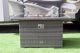 Rattan Gas Fire Pit Table Hercules