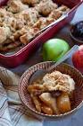 apple cobbler with poached dried figs