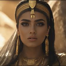 an egyptian beauty with yellow makeup