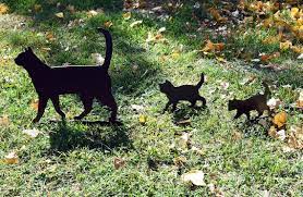 Metal Cat Family Art Cat Garden Stakes