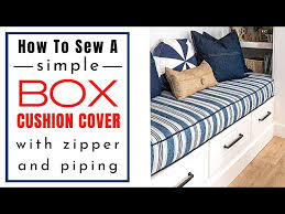 Box Cushion Cover With Zipper Piping