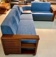 u shape wooden teak wood corner sofa 11