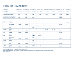 Truck Tent Sizing Chart 10 13 2017 Napier Outdoors