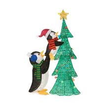 Make the holidays—and your home—feel merry and bright. Home Accents Holiday 62 In Led Lighted Tinsel Penguins With Tree Ty337 1611 1 The Home Depot