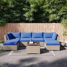 Wicker Rattan Patio Outdoor Sofa Group
