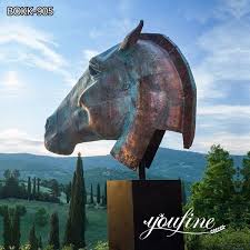 Large Bronze Horse Head Statue For