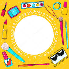 cosmetics background with make up tools