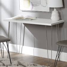 Brushed nickel steel and abs round. Foster White Office Desk With Chrome Legs Foster Furniture123