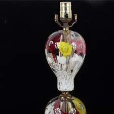 Art Glass Fl Large Paperweight Lamp