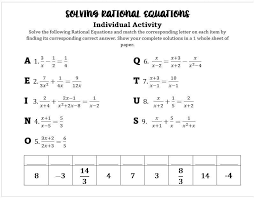 Solving Rational Equations Individual