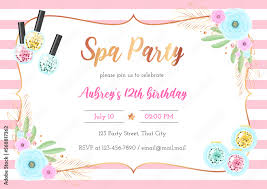 spa birthday party invitation template