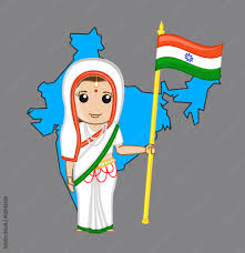 indian patriotic woman holding a india