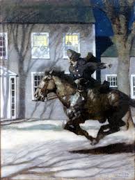 Image result for small drawing of Paul Revere's ride