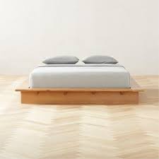 Simms Natural Wood Steel Platform Bed