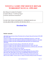 toyota camry 1997 repair manual pdf