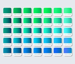Green And Blue Color Palette With Hex
