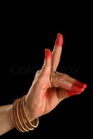 Woman Hand Showing Simhamukha Hasta Hand Gesture Also