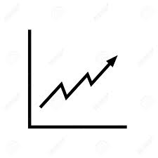 Growth Trend Icon Presentation Chart With Zigzag Upward Line