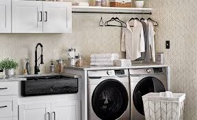 Looking for a way to hang dry some laundry inside… but don't have a lot of room?? Laundry Room Storage And Shelving Ideas The Home Depot
