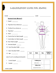 Personal Body Measurement Guide Chart For Sewing By The