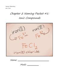 ionic compounds packet