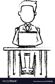 computer sitting a chair vector image