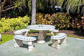 Stone Table And Benches In Miami Usa