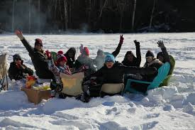 alaska party scene on snowy land