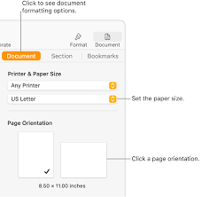 set paper size and orientation in pages