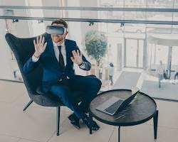 Image of worker using a VR headset for project walkthrough