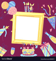 happy birthday greeting card with frame