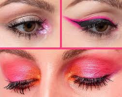 neon pink eye make up three ways