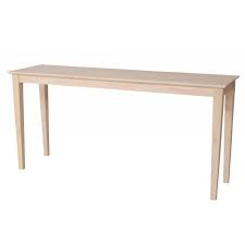 Shaker Sofa Table Color Unfinished Wood