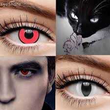 Resurrect your cat costume and take it by storm on the stage! Eyeshare 2pcs Pair Halloween Cat Eye Coloured Contact Lenses Cosplay Contact Lens Eye Color Super Discount 5493 Cicig