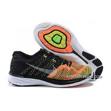 Nike Flyknit Lunar 3 Womens Running Shoes Black Orange Green