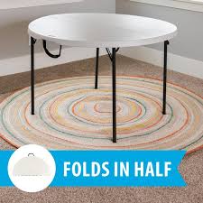 Round Fold In Half Table Almond