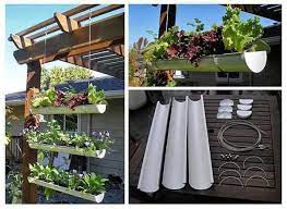 flower pots out of drain pipes gutter