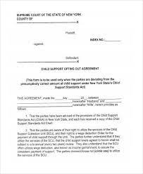 sle child support agreement forms in