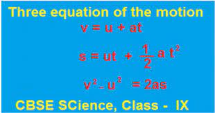 Three Equation Of Motions Class 9